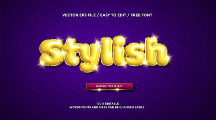 Poster - 3D rendering Stylish bubble gold text effect animation