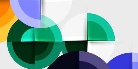 Fototapete - Techno circles and semi circles. Vector Illustration For Wallpaper, Banner, Background, Card, Book Illustration, landing page