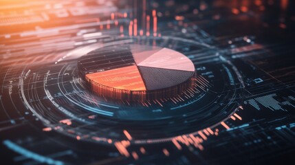Aufkleber - Data Visualization with Circular Chart and Digital Elements