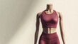 © abangaboy - Mannequin Displays Stylish Maroon Sports Bra And Leggings