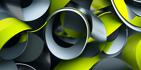 Poster - Abstract Green and Gray Swirls 
