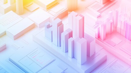 Poster - Abstract Architectural Models and Designs in Soft Color Gradient