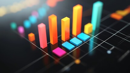 Aufkleber - Colorful Financial Charts and Graphs with Dynamic Data Presentation