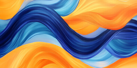 Poster - abstract blue and orange waves