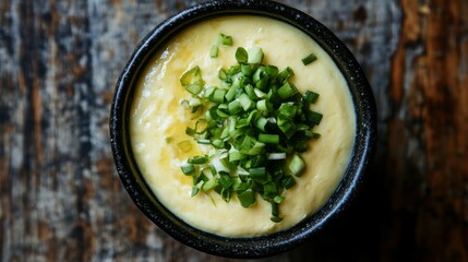 Wall Mural - Creamy Savory Dish Topped with Fresh Chopped Green Onions