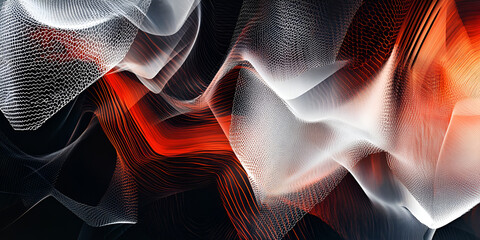 Poster - Abstract Fire and Ice:  A mesmerizing blend of fiery orange and cool white abstract forms intertwine, creating a dynamic and captivating visual experience.