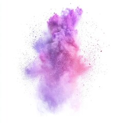 Poster - Colorful Purple and Pink Powder Explosion on White Background