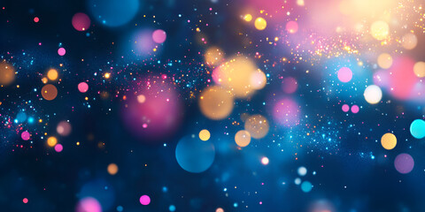 Canvas Print - celestial sparkle: abstract bokeh background with vibrant, colorful lights and glitter. perfect for 