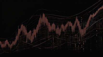 Poster - abstract data visualization with statistical trend line graphs