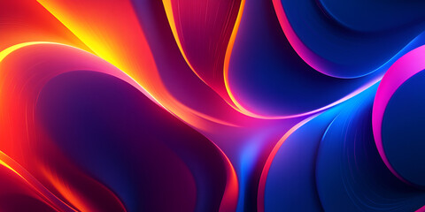 Poster - Abstract Swirls of Color: A captivating abstract background with vibrant hues of blue, red, and yellow, creating a dynamic and energetic composition.