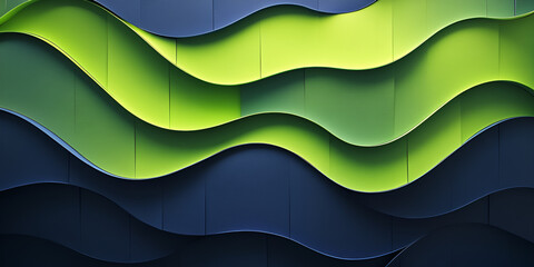 Poster - Abstract Green and Blue Waves: A mesmerizing abstract background featuring flowing green and blue wave patterns. The image exudes a sense of serenity and movement.
