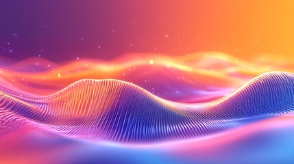 Fototapete - Abstract Colorful Waves with Soft Light and Gradient Background