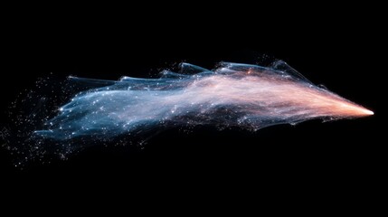 Poster - Colorful Light Trail with Sparkles Against a Black Background