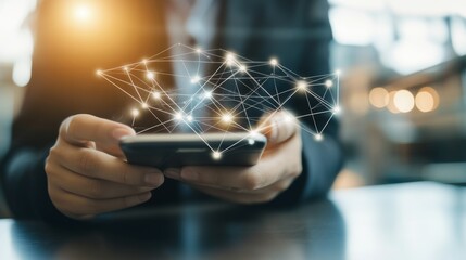 Aufkleber - Modern Technology Concept with Smartphone and Digital Connectivity