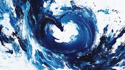 Aufkleber - Blue Swirl Abstract Art of Water with Dynamic Fluid Motion