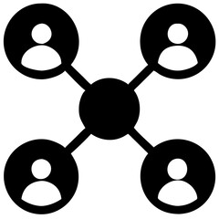 Poster - Communication network, community icon, business and marketing theme, black symbol