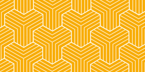 Aufkleber - Seamless geometric repeating pattern with hexagon. Trendy design vector background for web backdrop or paper print. Simple diagonal Style. line pattern for background, wallpaper, backdrop Vector .