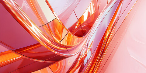 Poster - Abstract Red and Orange Digital Lines: Abstract digital art with red and orange lines in a swirling pattern, suggesting movement and energy.