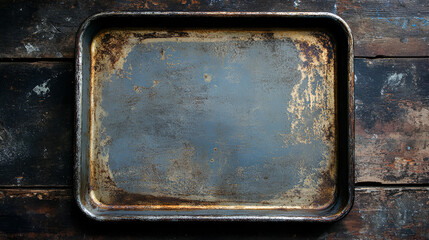 Rustic Baking Sheet on Dark Wood