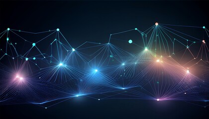 Poster - Abstract network of connected nodes and lines.
