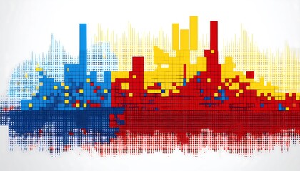 Aufkleber - Abstract graphic representation of data visualization.