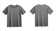© ImageKing - Blank Short sleeve t shirt mockup, grey  T-shirts front and back view, used as design template isolated on white background