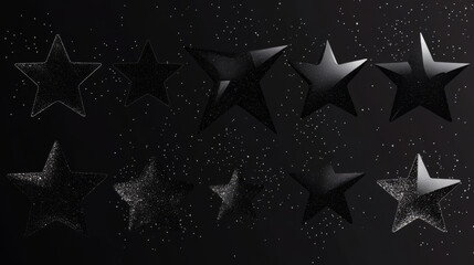 Stars icon collection. Different star shapes. Black stars icon set.  Sparkle star icon set. Falling stars . Vector illustration 