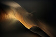 © Noble Nature - Fond fotif abstrait fluide avec vagues lumineuses dorées sur fond sombre, design élégant et moderne avec texture dynamique, espace négatif copyspace.