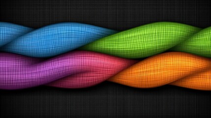 Abstract Colorful Fabric Waves  Twisted Textile Background Texture