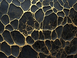 Poster - Abstract black and gold textured background.