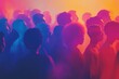 © JIALU - Diverse crowd representing community and social network, with colorful figures in blue, pink, orange, purple, and red, set against a gradient background.