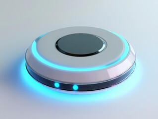 Poster - Advanced environmental tracking device utilizing white metallic sensors for precision monitoring in diverse locations