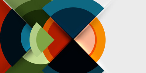 Aufkleber - Techno circles and semi circles. Vector Illustration For Wallpaper, Banner, Background, Card, Book Illustration, landing page