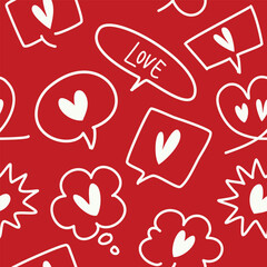 Wall Mural - Seamless pattern with heart love, Valentine seamless pattern wallpaper, vector decorative background for your design , wrapping paper