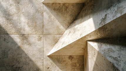 Poster - Geometric design of textured surfaces with shadows in a modern architectural space