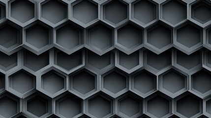 Poster - Geometric Honeycomb Pattern in Dark Shades with Centered Design for Modern Textures and Backgrounds