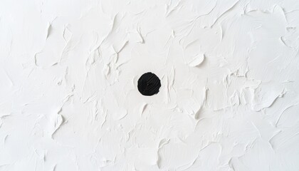 Poster - Simple Abstract Design Featuring a Small Black Circle on a Textured White Background