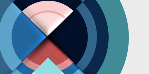 Poster - Techno circles and semi circles. Vector Illustration For Wallpaper, Banner, Background, Card, Book Illustration, landing page