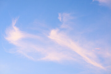 Wall Mural - beautiful pink clouds on blue sky in summer travel