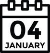 © MDneamul - January 4 Calendar Day or Calender Date for Deadlines or Appointment. Calendar vector icon. Deadline. Date.