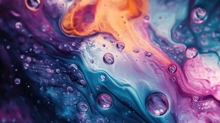 Poster - Abstract Swirls of Color and Bubbles