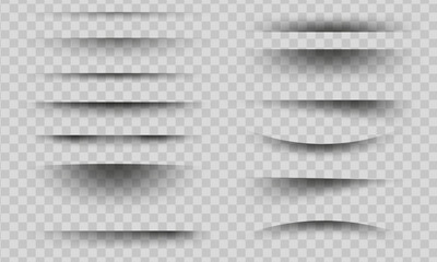 Aufkleber - shadow stripes set. overlay drop shadows effect collection. realistic lines and borders shades isola