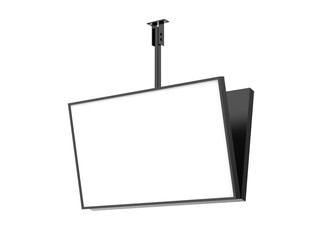 Wall Mural - Outdoor digital ceiling mounted display screen mockup template, 3d illustration.