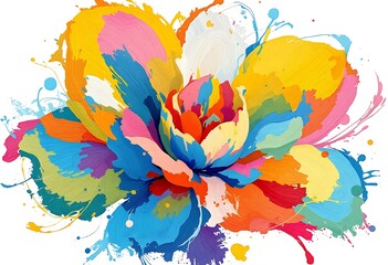 Wall Mural - watercolor floral bouquet isolated on white background, watercolor flower collection