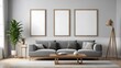 © M-Hassan  - Comfortable sofas and multiple pictures frame on wall in living room