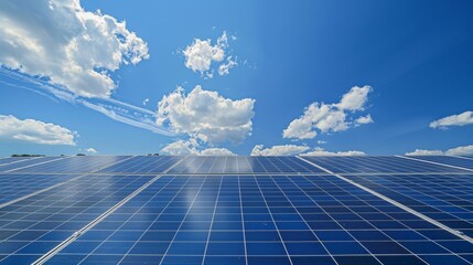 Wall Mural - solar cell in solar farm, alternative energy and sustainable energy, photovoltaic, pure energy renew