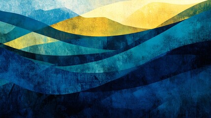 Poster - Abstract waves of color digital art vibrant landscape tranquil environment artistic viewpoint