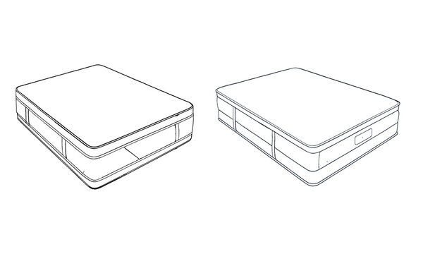 
Minimalist mattresses simple illustration modern style line art black and white clean design