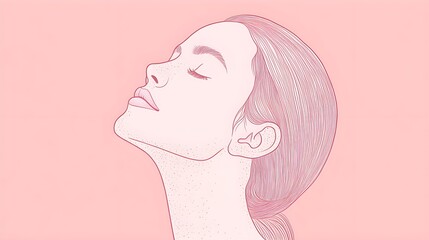 Poster - Expressing inner peace through minimalist art digital illustration soft pink background tranquil perspective