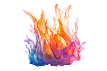 Poster - Rainbow Fire: Abstract flames in vibrant hues of blue, orange, and purple, creating a mesmerizing spectacle of color and energy.